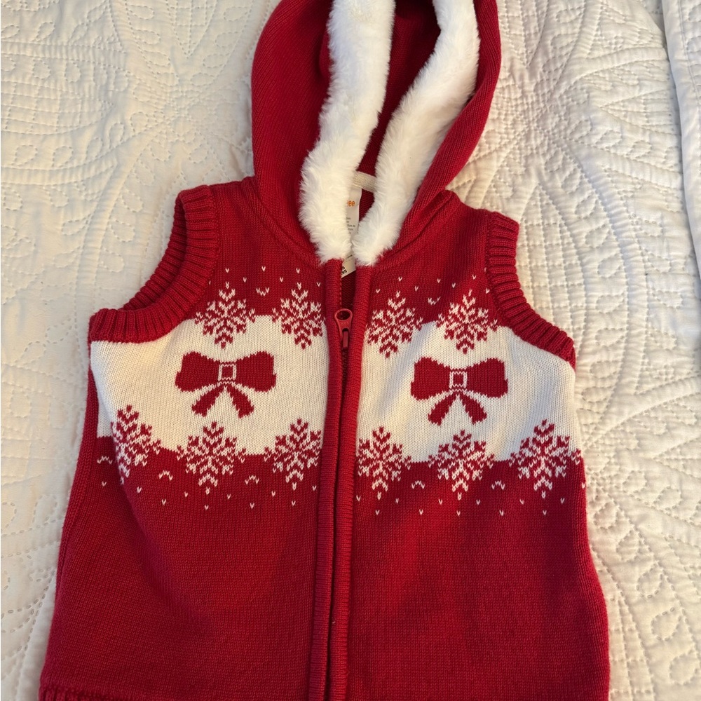 Gymboree Holiday Red and White Sweater Vest (5T but runs small) New with tags!